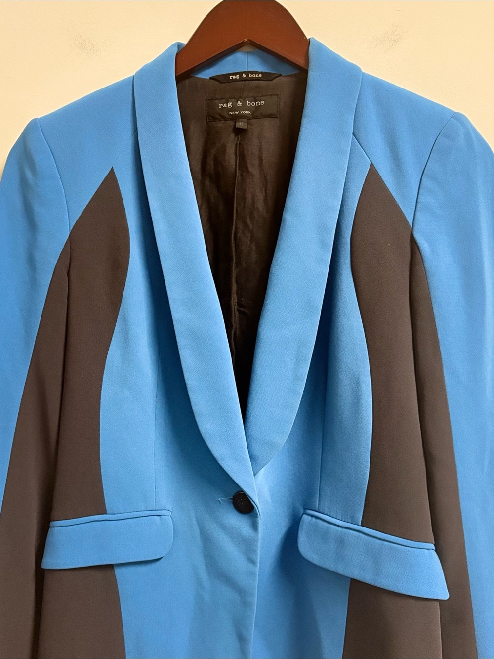 Rag & Bone Jefferson Blazer Blue Black Jacket Women’s Size 0 - Picture 4 of 9